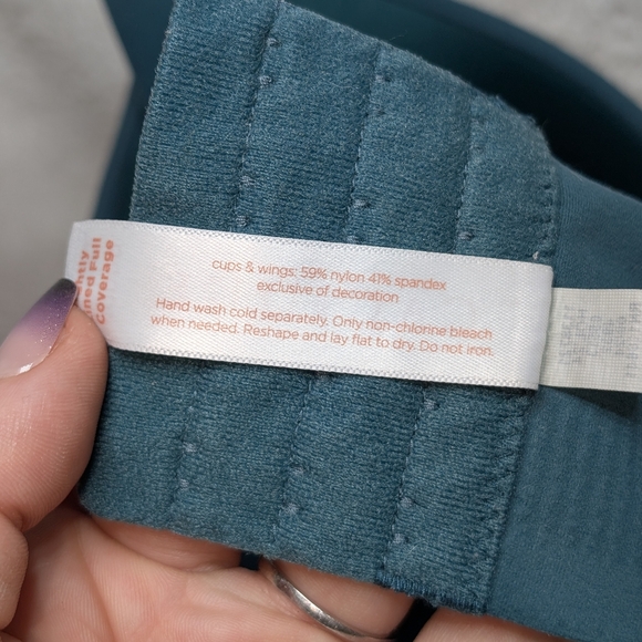 Cacique 40DDD 40F Deep Teal Full-Coverage Bra Lightly Lined - Picture 9 of 12